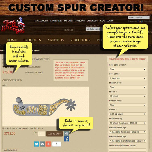 Custom Spur Creator - Build Your Dream Spurs