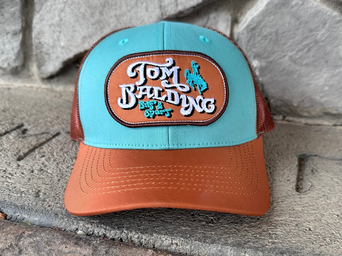 Casquette #52 NEW Burnt Orange & Turquoise avec logo classique