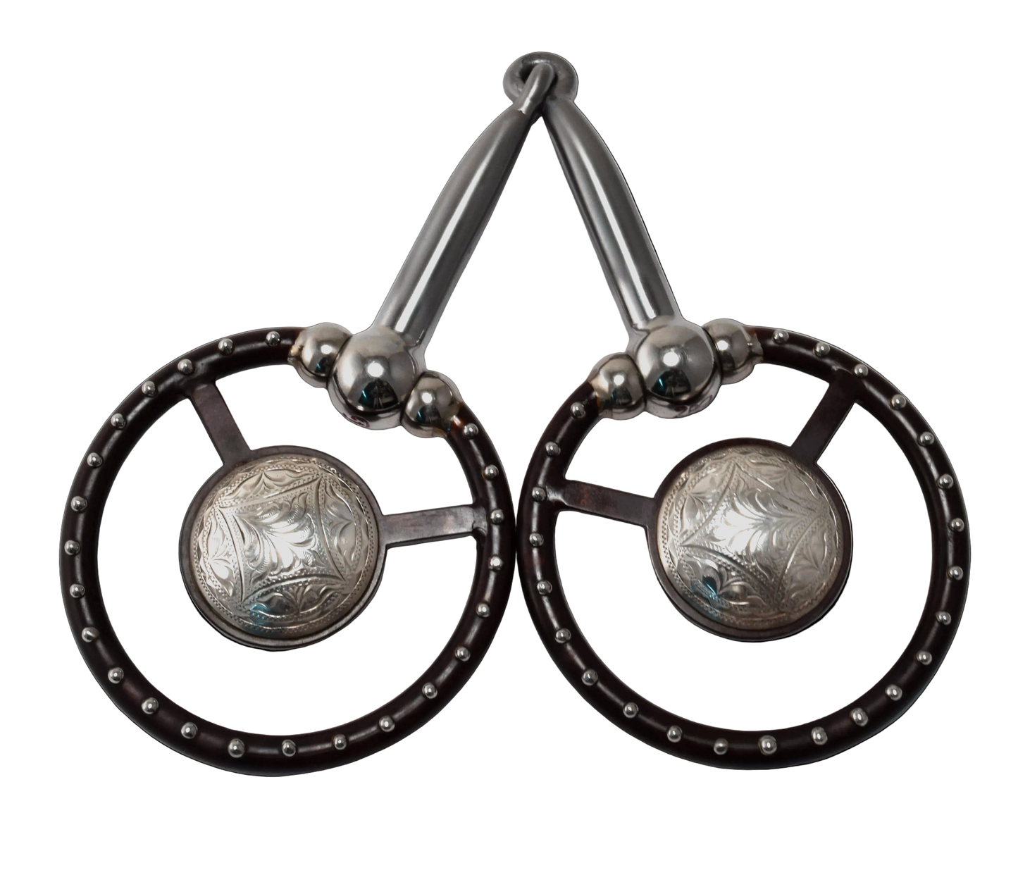 Mors à anneau Ballhinge, mors à concho gravé