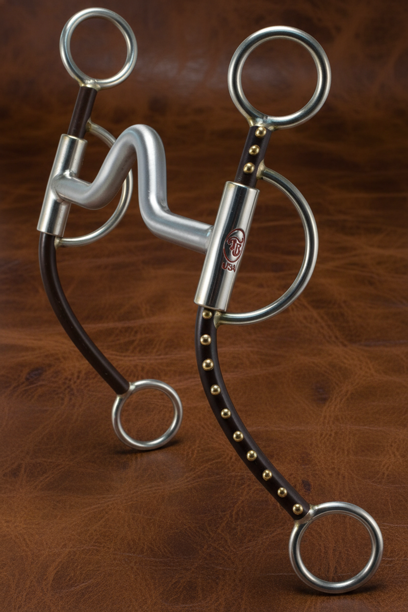 Mèche à tige longue avec passage de câble moyen–Finition brune avec points en laiton