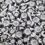 Silk Wild Rag Pattern - Pincushion Black & White