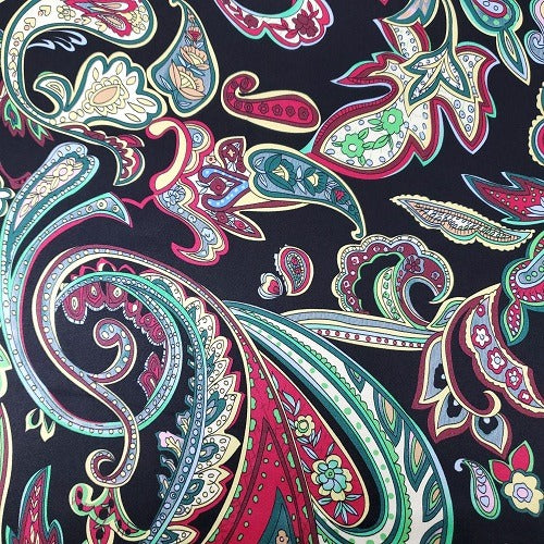 Silk Wild Rag Pattern - Charmeuse Paisley Fiesta Print Scarf