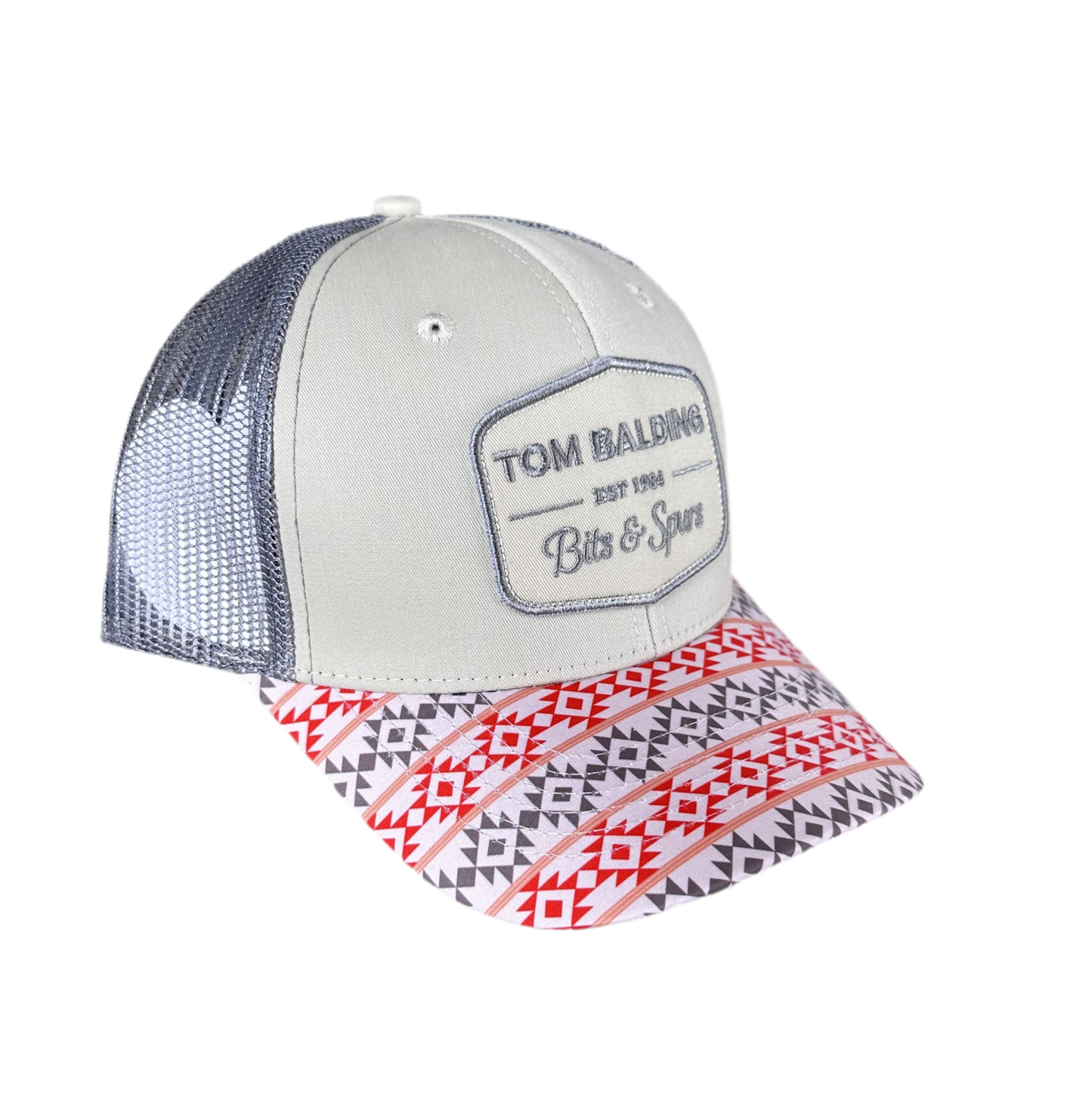 Cap #51 NEW Tan & Grey with Aztec Bill Cap