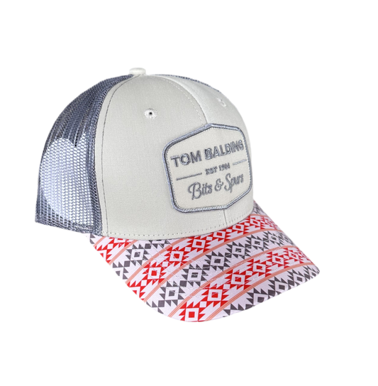 Cap #51 NEW Tan & Grey with Aztec Bill Cap