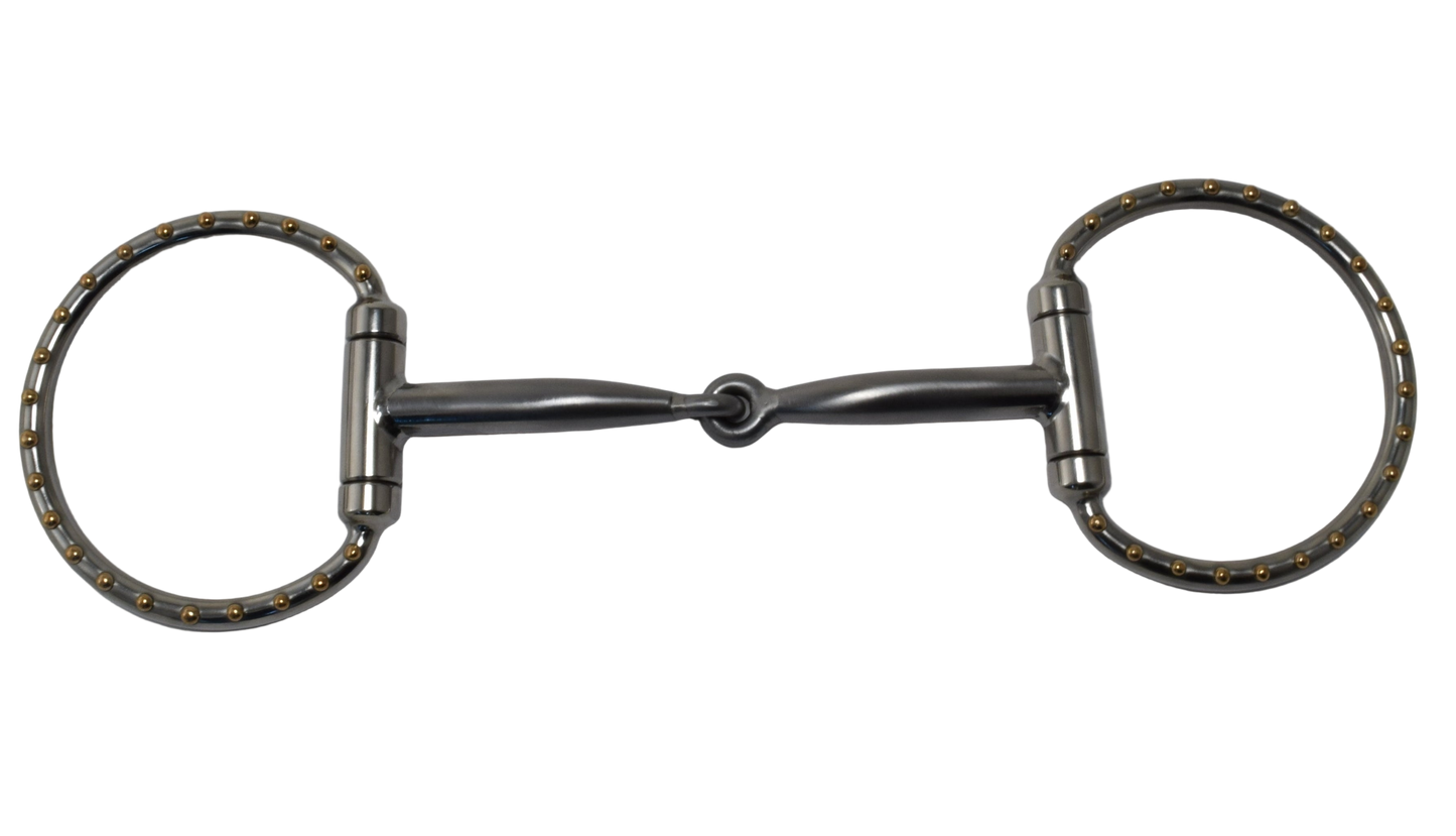 Egg Butt Snaffle Stainless with Dots Brass