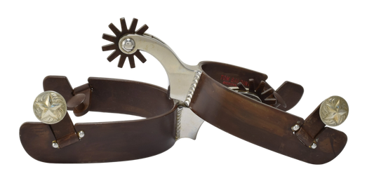 IN STOCK MENS SPUR #119 Stainless Shank With Brown Finish