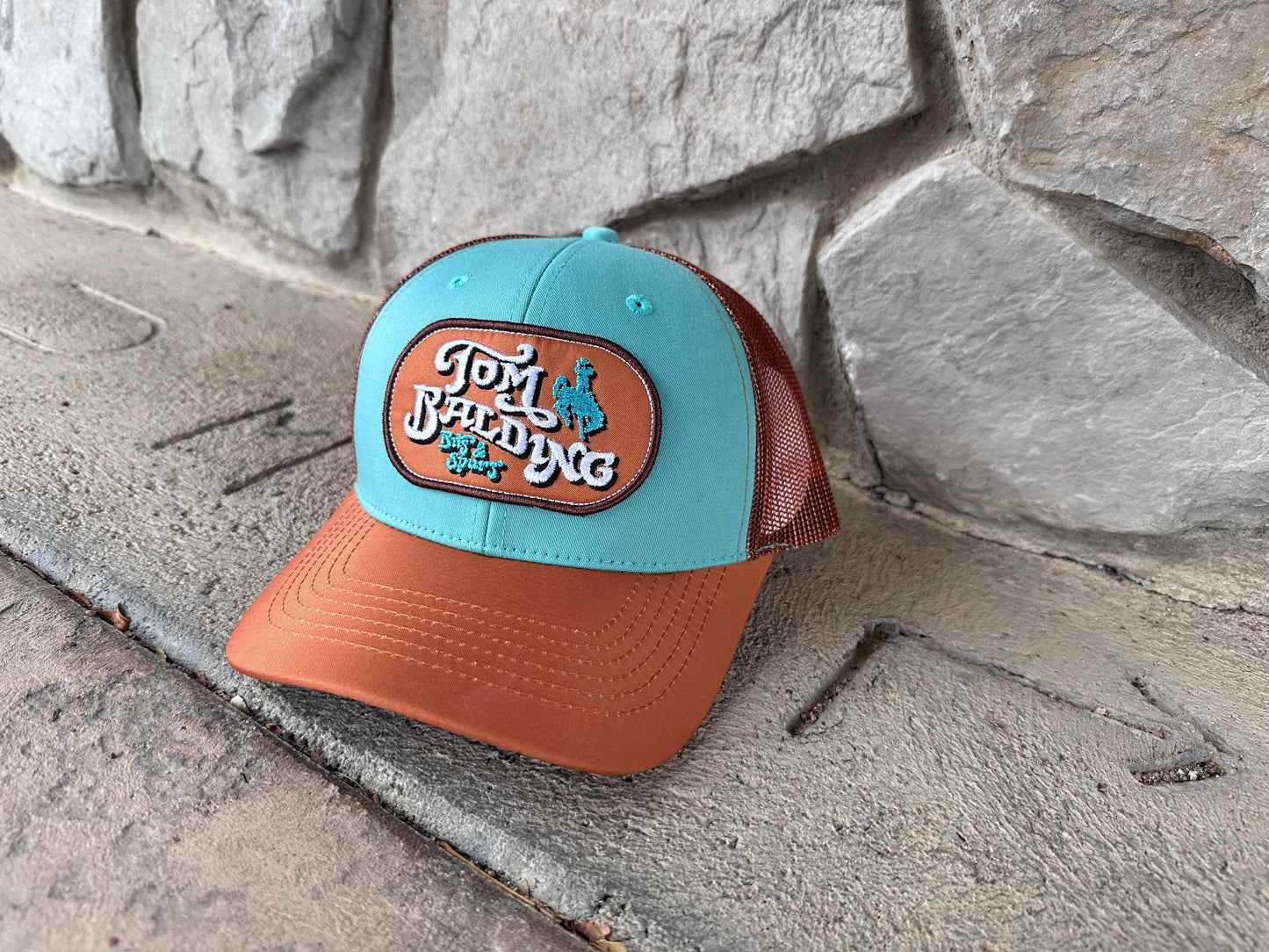 Casquette #52 NEW Burnt Orange & Turquoise avec logo classique