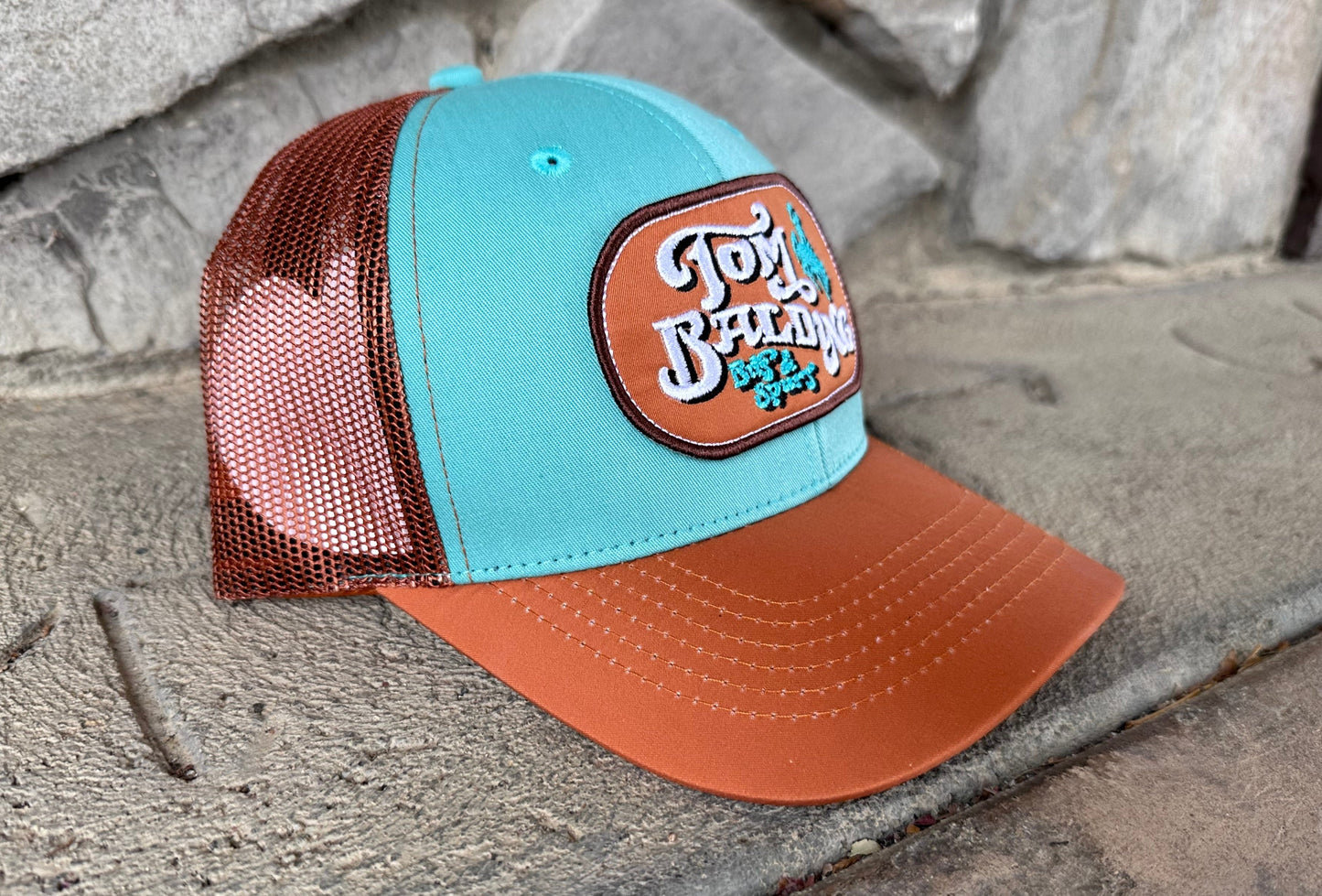 Cap #52 NEW Burnt Orange & Turquoise with Classic Logo