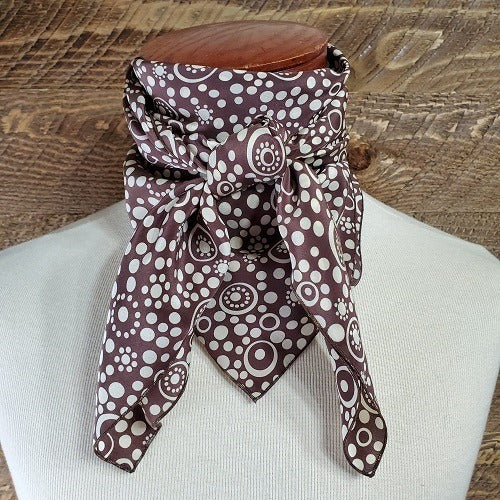 Silk Wild Rag Pattern - I See Dots Brown - Crepe de Chine Prints