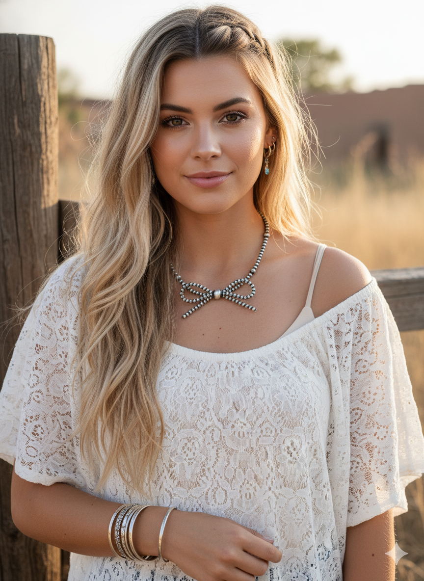 Exquisite Bow Navajo pearl Necklace