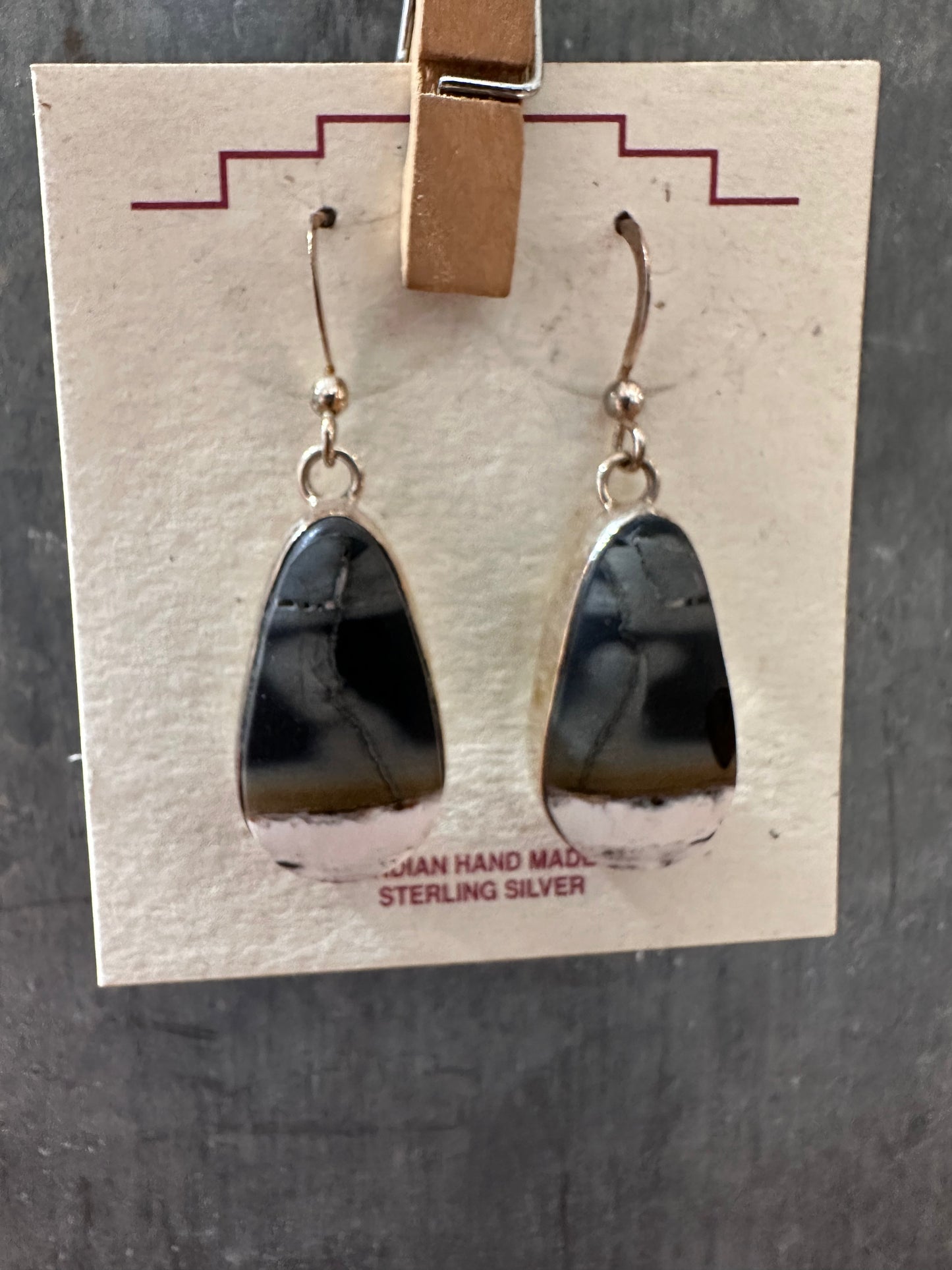 White Buffalo Stone Hook Earrings – Sterling Silver