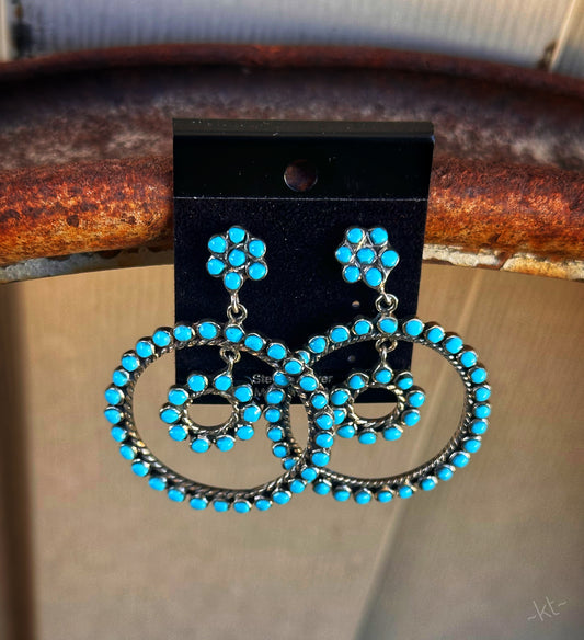 Copie des boucles d'oreilles perle turquoise et perle Navajo Accent