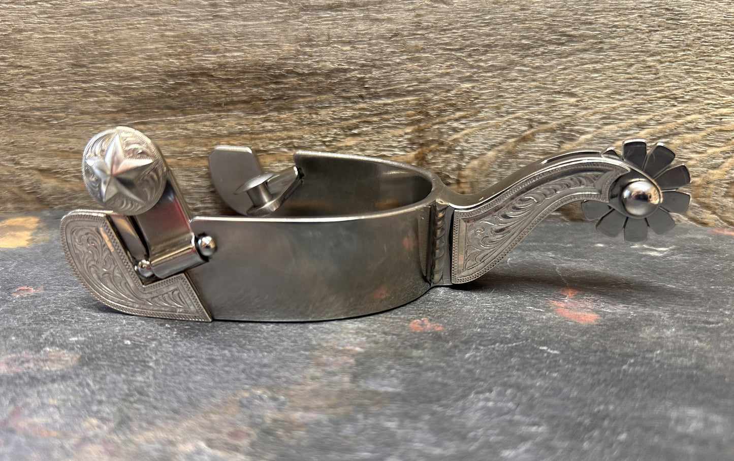 Spur #79 Engraved Silver on Stainless -  Ladies Heelband