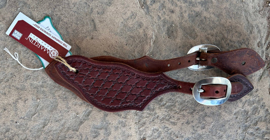 Spur Strap #1001 Natural Skirting Leather Strap - Twisted Wire Tooling