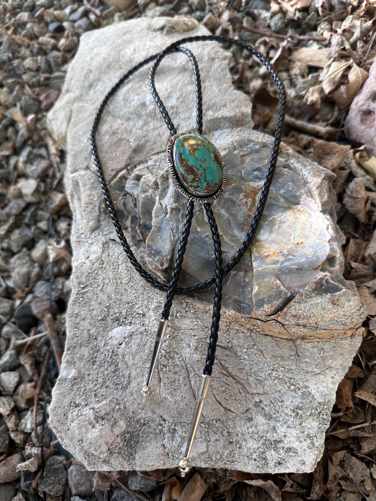 Turkuaz Navajo Sterling Gümüş Bolo Kravat – Eşsiz