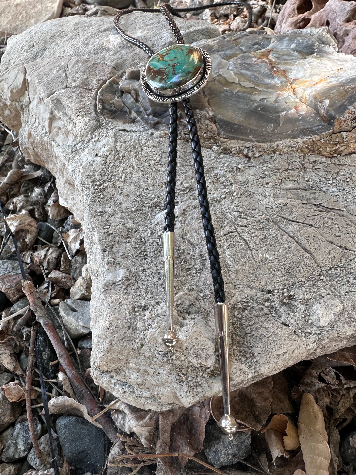 Turkuaz Navajo Sterling Gümüş Bolo Kravat – Eşsiz