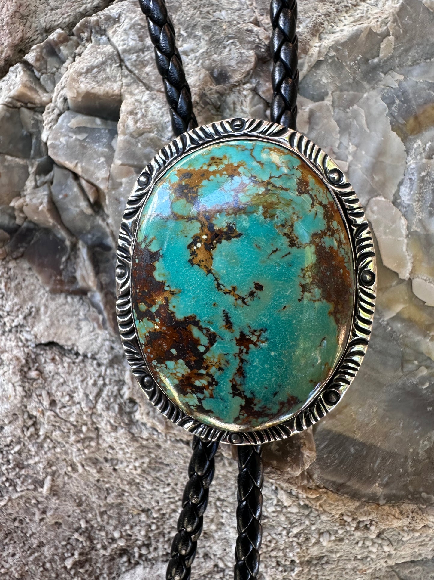 Turkuaz Navajo Sterling Gümüş Bolo Kravat – Eşsiz