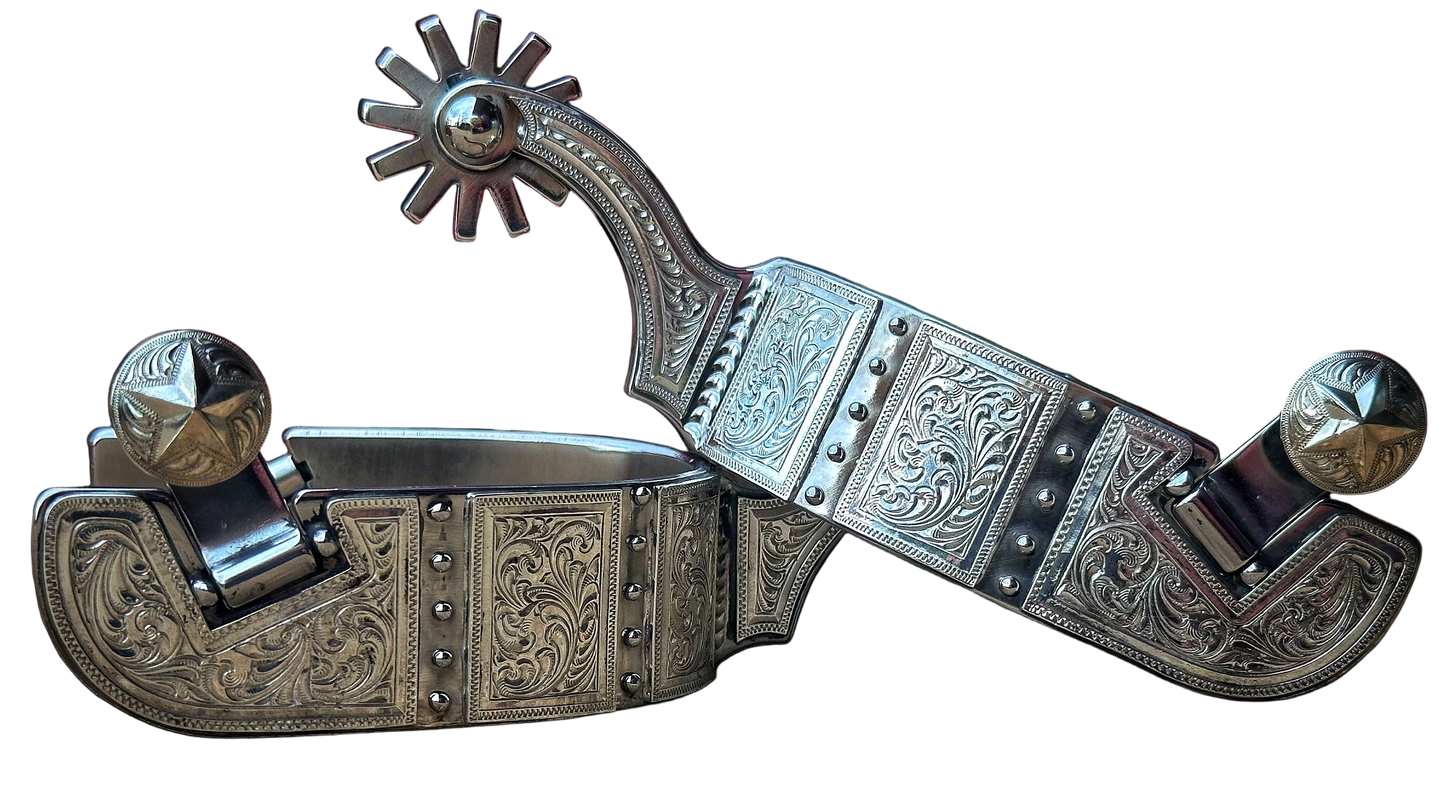 Spur #29 Placa grabada completa con puntos en acabado inoxidable