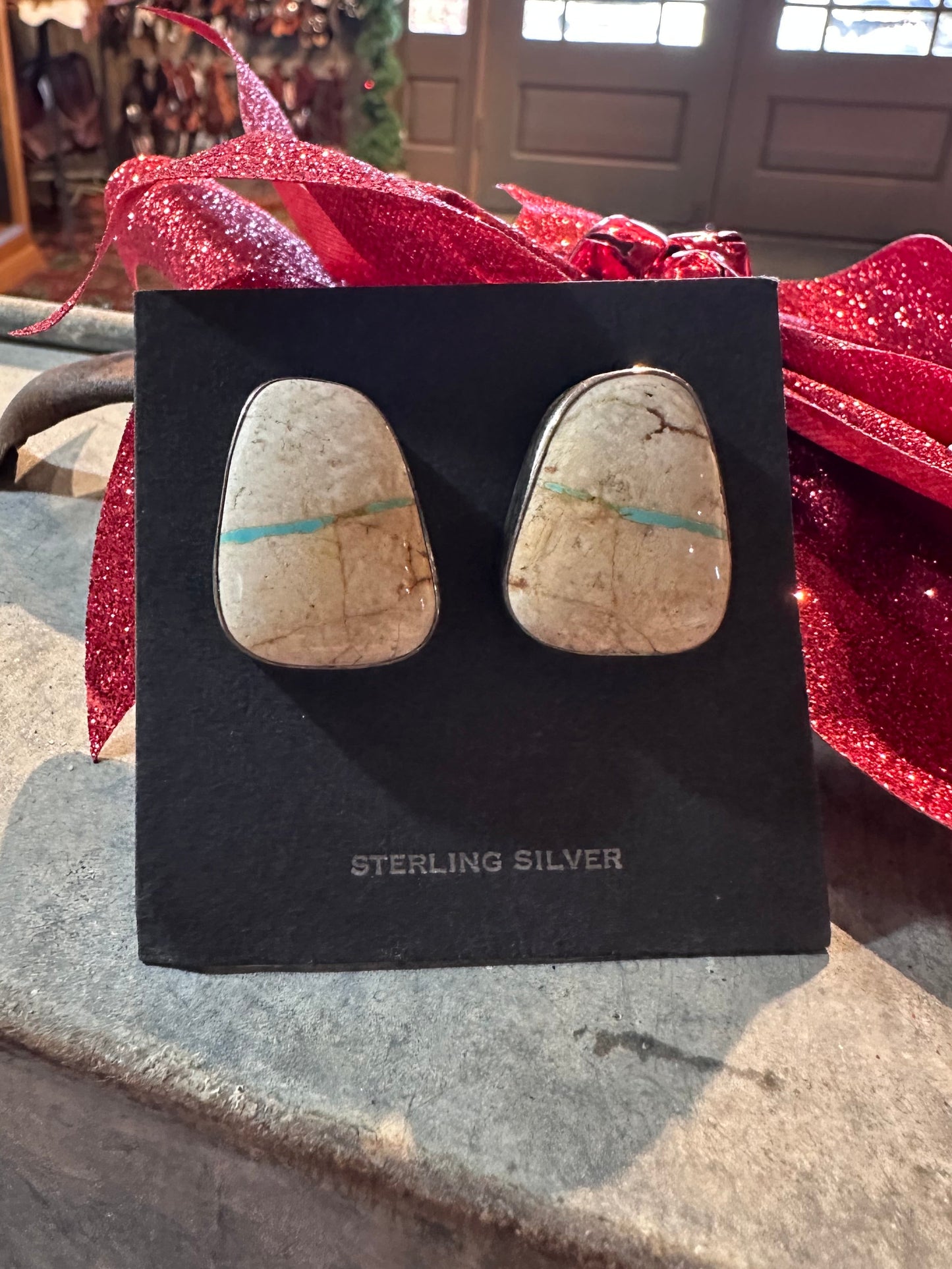 Türkisadern in Sterling Silber Ohrringen