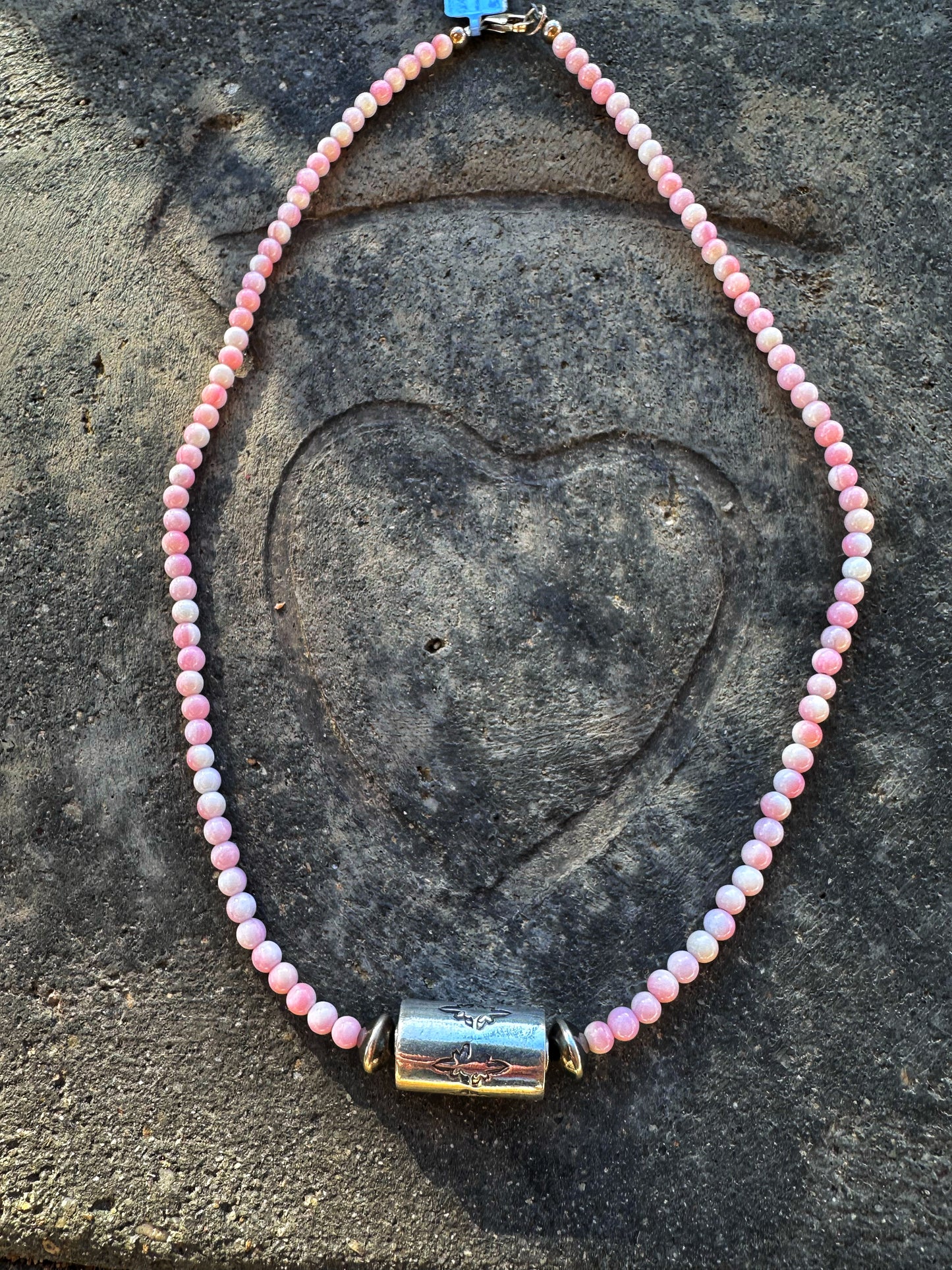 Navajo kraliçe gümüş zincir-turkuaz veya pembe kabuklu kabuk kolye (kopya)