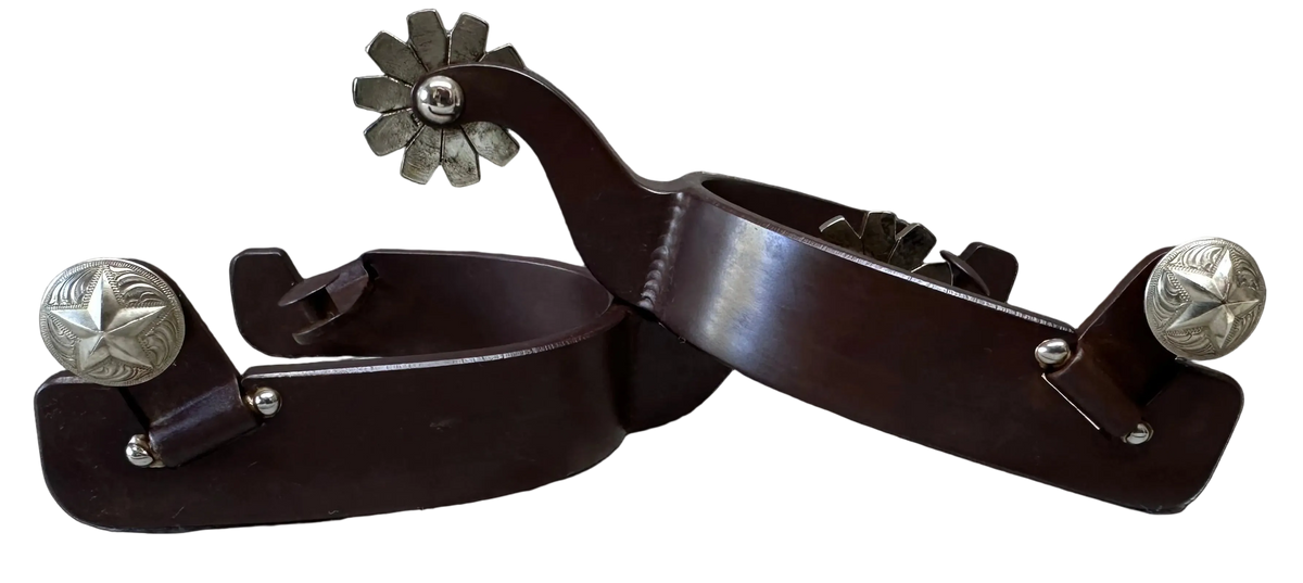 في STOCK LADIES SPUR #130 Silver Floral With Brown Finish