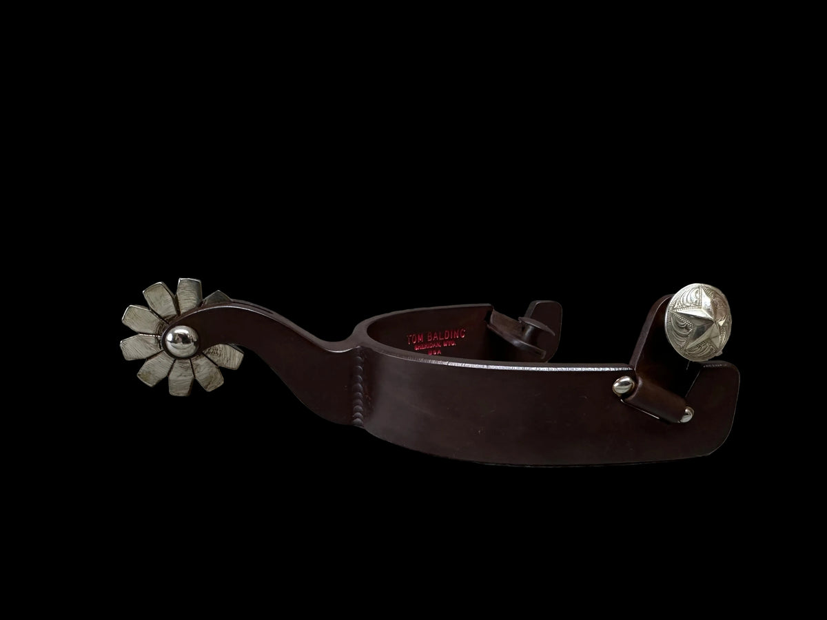 في STOCK LADIES SPUR #130 Silver Floral With Brown Finish