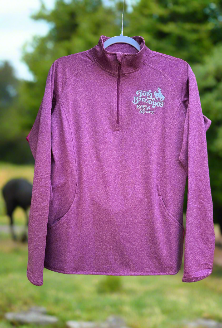 Ladies Pink Rush Heather Pullover - Classic Logo