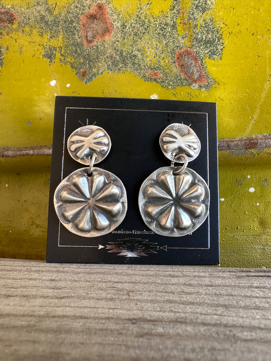Sterling Silver Concho Post Earrings