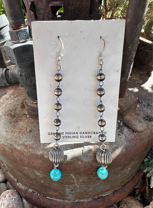 Navajo Pearl & Earrings Turquoise Bead