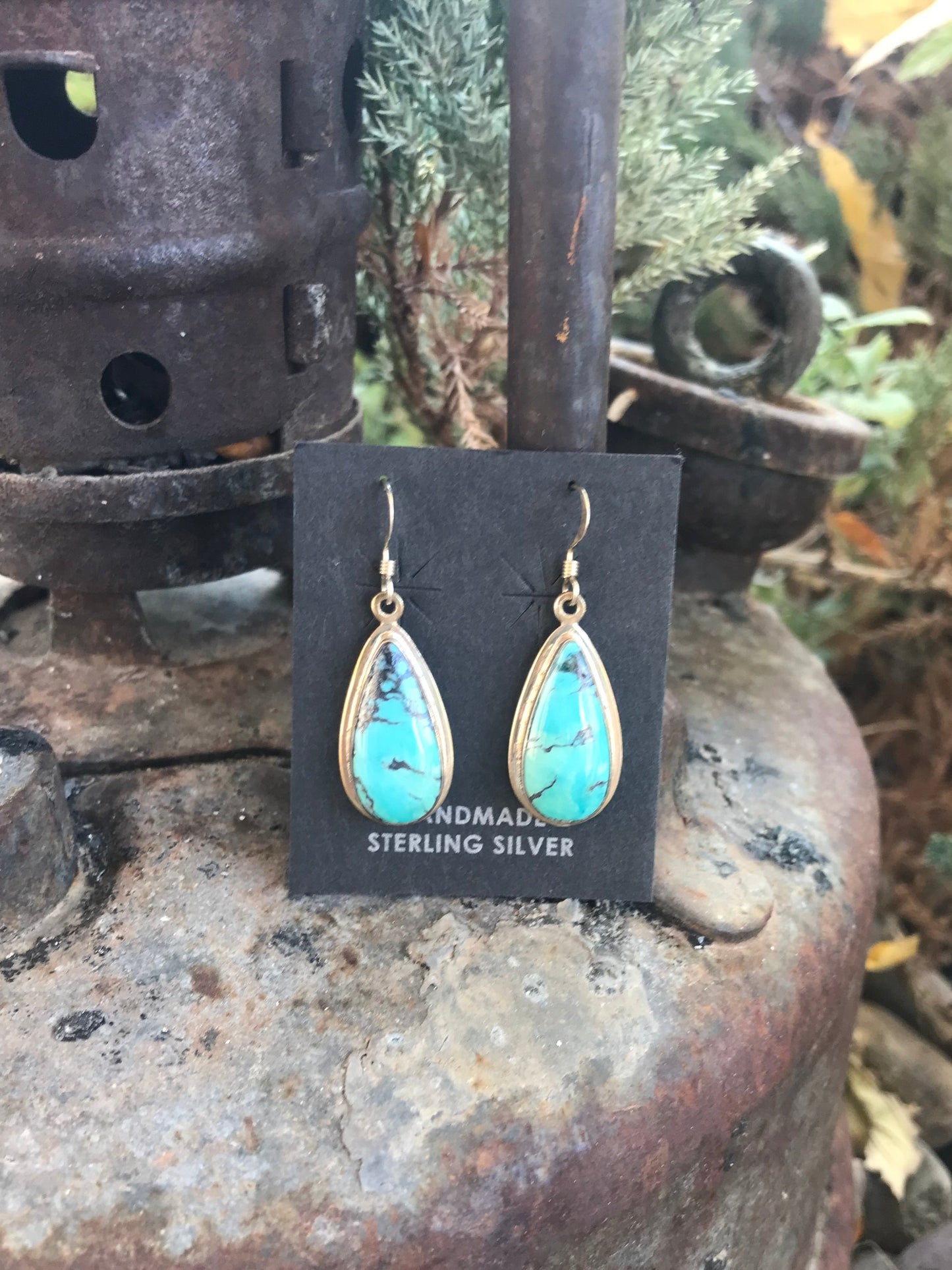 Turquoise set in Sterling Silver Earrings