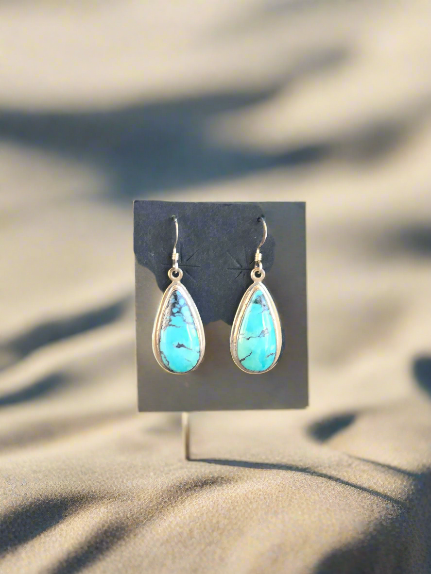 Turquoise set in Sterling Silver Earrings