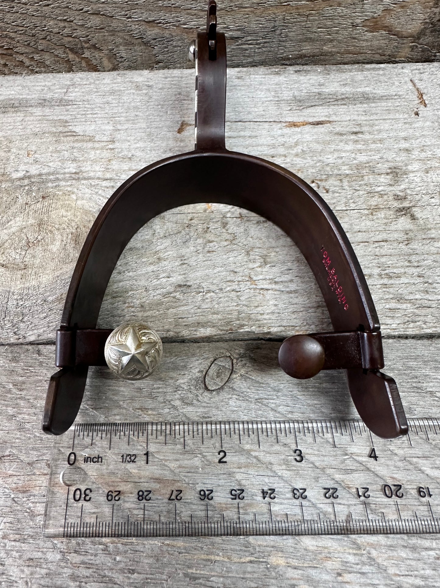 IN STOCK - Men's X-Large Heelband Spurs - Silver Bars & Brown Finish