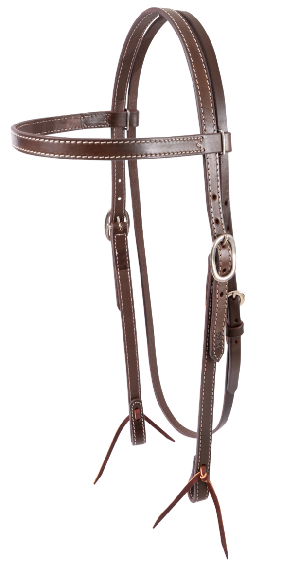 Headstall #102 - Scallop Browband Headstall with Silver Plated Trim (Copy)