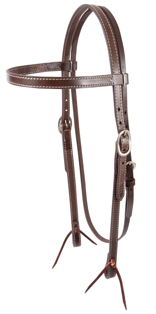 Headstall #102 - Scallop Browband Headstallシルバーメッキトリム付き (コピー)