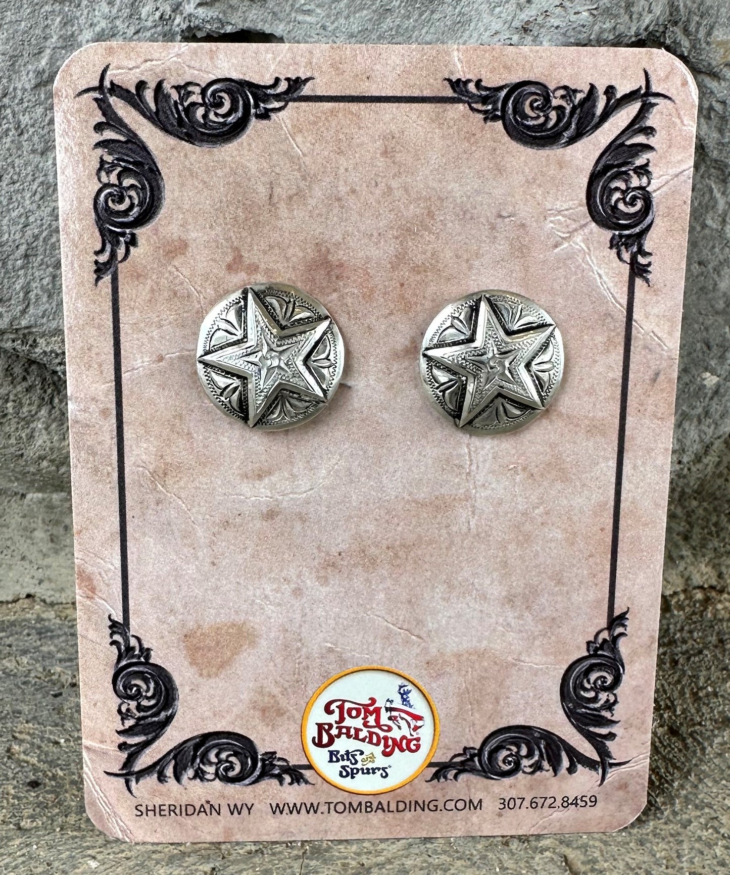 Classic Sterling Silver Star Concho Earrings