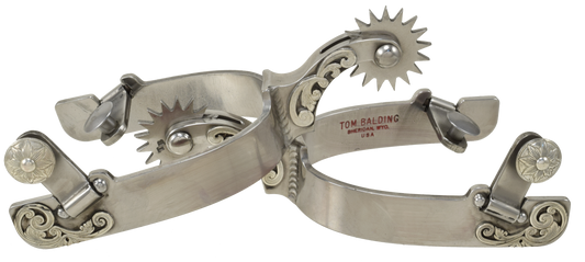 Spur #95 Floral on Shank & Swingarm Area on Cut Down Stainless