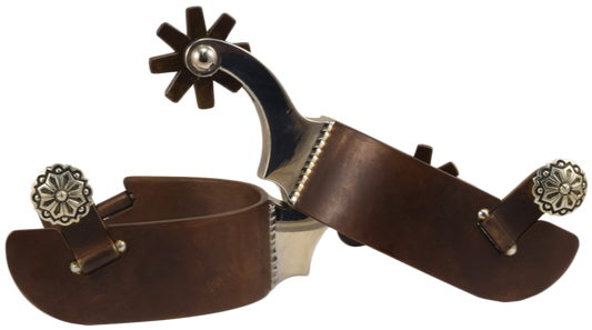 Éperon équestre #50 tige en acier inoxydable avec finition marron par Tom Balding Horse Tack