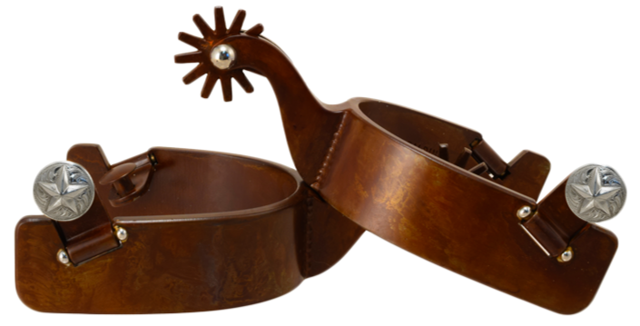Sperone n. 46 Cinturino in stile Texas con finitura marrone antico