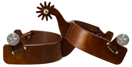 Sperone n. 46 Cinturino in stile Texas con finitura marrone antico