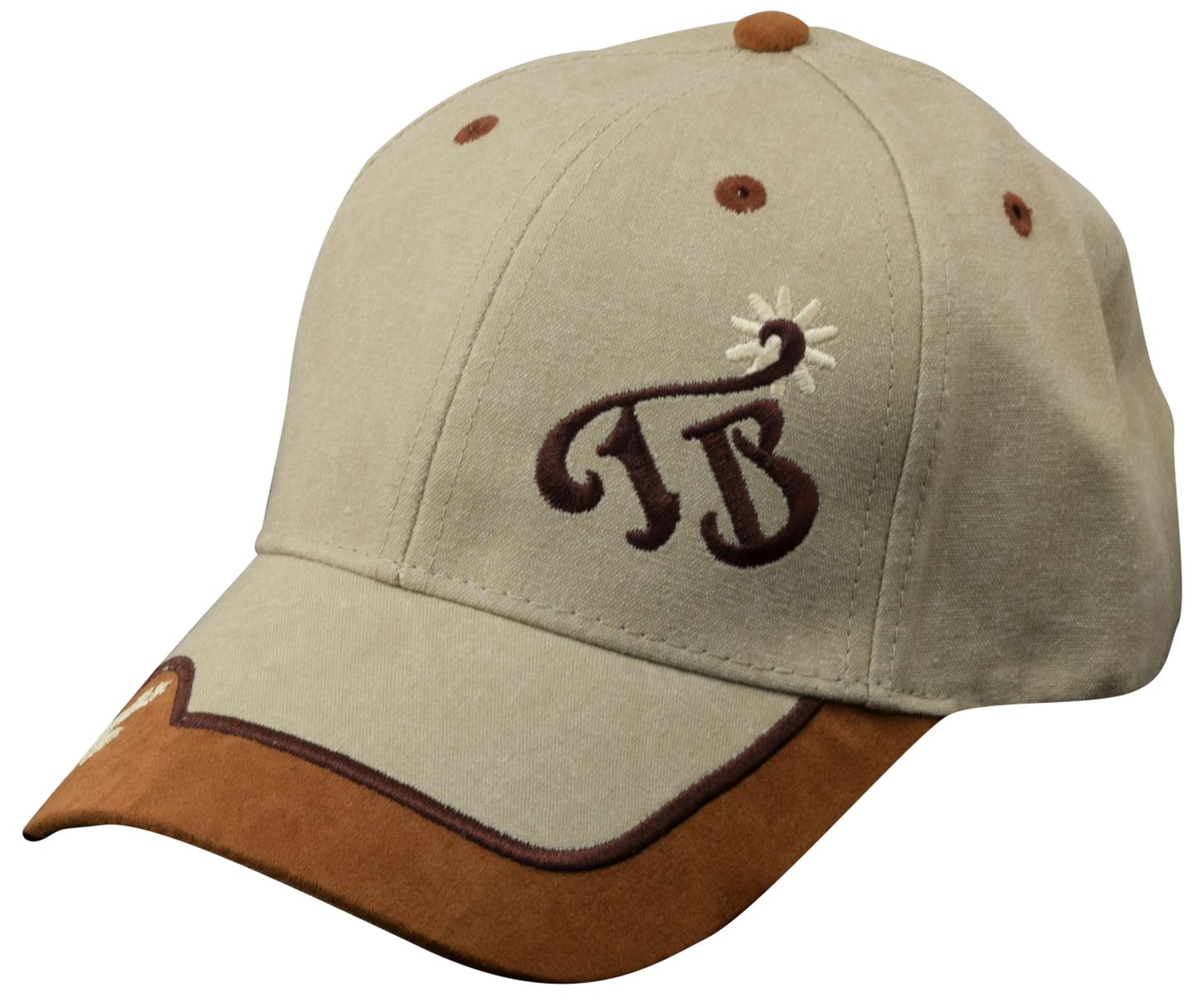 Kappe Nr. 26 Khaki mit Wildlederrand TB Rowel Logo-Kappe