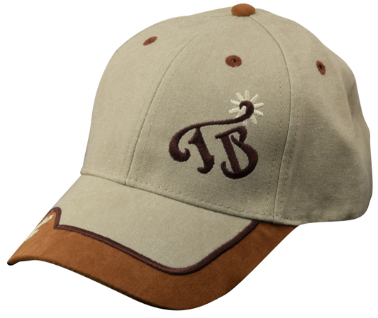 Kappe Nr. 26 Khaki mit Wildlederrand TB Rowel Logo-Kappe