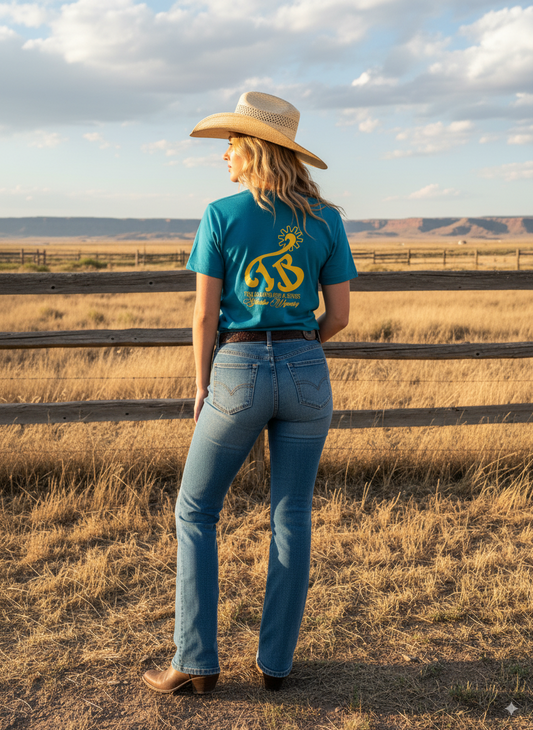 TBBS Bella Toile®T-Shirt Crewnect-Marine - Tom Balding Bits &amp; Spurs