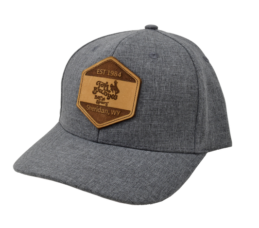 Cap #12 Leather Patch Heather Gray