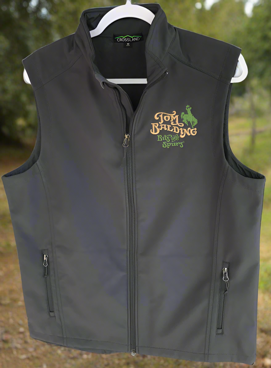 TBBS Yetişkin Unisex Crossland Soft Shell Yelek - İşlemeli Klasik Logolu Gri - Tom Balding Bits & Spurs