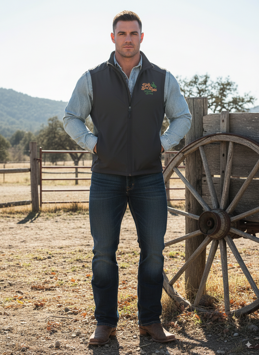 TBBS Adulte Unisexe Crossland Soft Shell Gilet - Gris avec Logo Classique Brodé - Par Tom Balding Bits &amp; Spurs