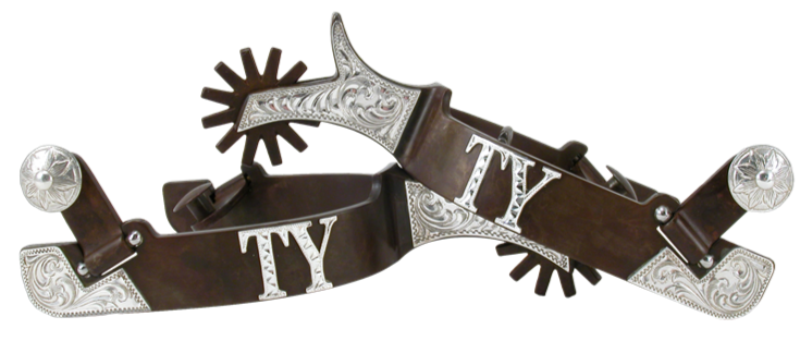 Spur #31 Silver Plates With Custom Initials & Brown Finish