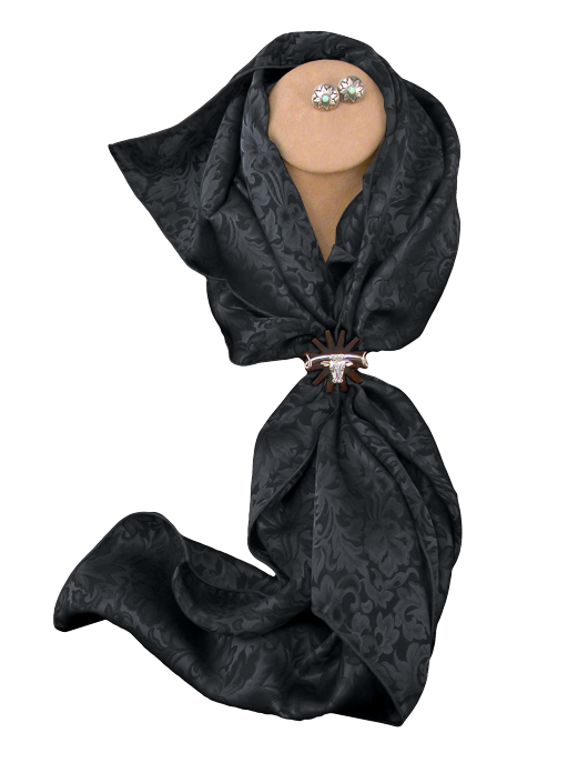 lv black silk scarf