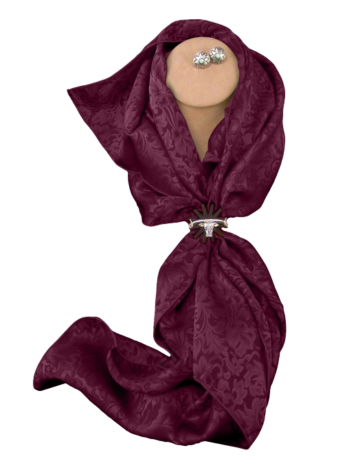 Silk Wild Rag - Бордовый жаккардовый шарф