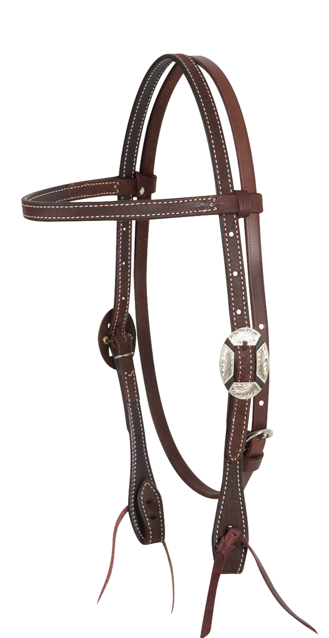 Headstall #73 - Kaş Bandı Headstall Clarendon Toka Çikolata Kaba
