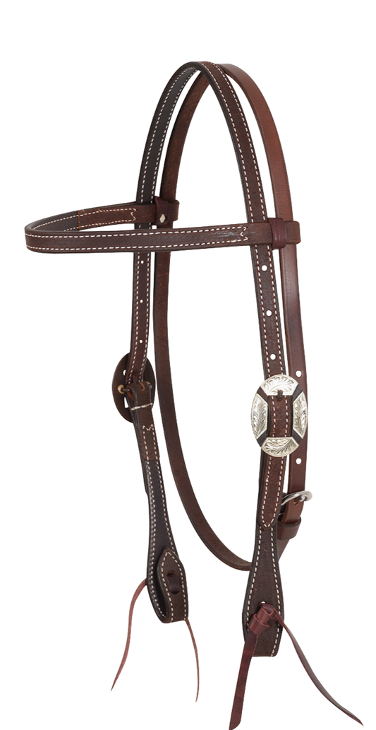 Kopfstück Nr. 73 - Stirnband Kopfstück Clarendon Buckle Chocolate Roughout